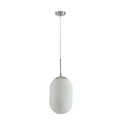 Lampadario a sospensione bianco elegante in vetro, max 60W, 23x176.7cm