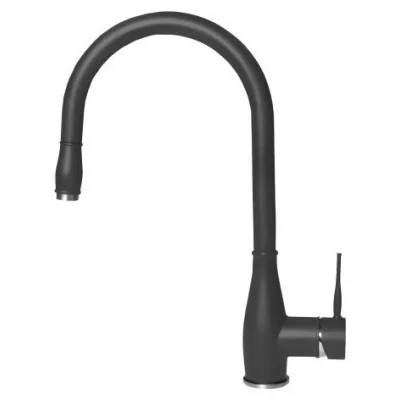 Elleci Miscelatore monocomando con canna girevole e doccetta estraibile NEVA MGKNEV59 finitura G59 antracite