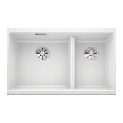 PRONTA CONSEGNA - Blanco Lavello due vasche SUBLINE 430/270-U 1523155 finitura bianco da 75.5x46 cm - Sottotop