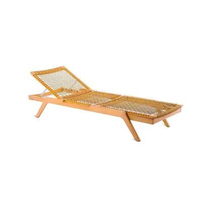 Unopiù Lettino impilabile SYNTHESIS in teak e fibra sintetica WaProLace - Con o senza cuscino - IN PROMOZIONE FINO AL 6/07