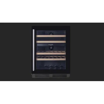 Fulgor Cantina vini sottotop da incasso FWC 8200 U TC GBK finitura vetro nero da 60 cm