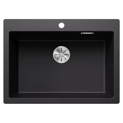 Blanco Lavello a una vasca PLEON 8 Total Black 2525957 finitura nero da 70x51 cm - Sopratop