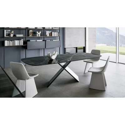 Bonaldo Tavolo fisso AX con struttura in metallo e piano a scelta da 200x108 cm