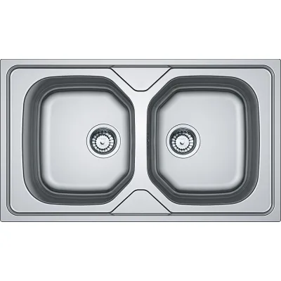 PRONTA CONSEGNA - Franke Lavello due vasche Onda Line OLX 620-L 101.0180.197 finitura inox satinato da 86x50 cm