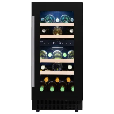 Dunavox Cantina vino a incasso o a libera installazione Flow-32D DAUF-32.78DB finitura full glass nero da 38 cm