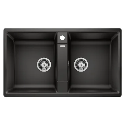PRONTA CONSEGNA - Blanco | Lavello due vasche ZIA 9 1526029 finitura nero da 86x50 cm - Sopratop