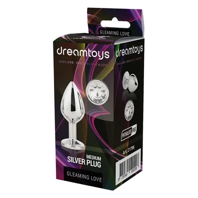 Plug anale Dreamtoys Gleaming Love Silver Medium alluminio gemma 8,3 cm unisex