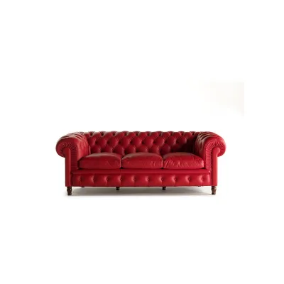 Poltrona Frau Divano 3 posti Chester con rivestimento in pelle