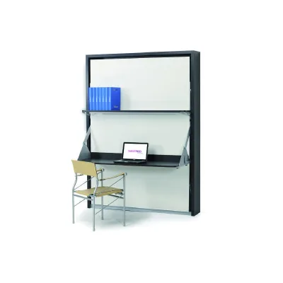 SmartBeds Letto a una piazza e mezza a scomparsa HARRY M con scrivania e mensola ad apertura verticale da 157 cm
