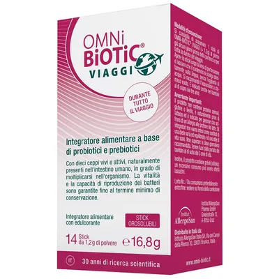 Omni biotic viaggi 14 stick orosolubili con edulcorante senza glutine e lattosio