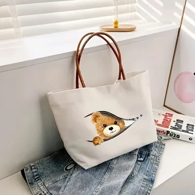 Borsa shopper in tessuto con Orsetto - IN ARRIVO -