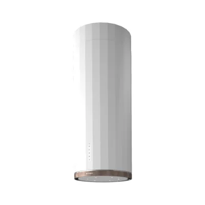 Faber Cappa a isola CORINTHIA ISOLA EV8+ WH MATT/TS A37 110.0456.219 finitura bianco opaco e argento tibetano da Ø37 cm