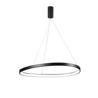 Lampadario a sospensione LED Nero in Alluminio 80W, CCT, 150x85cm