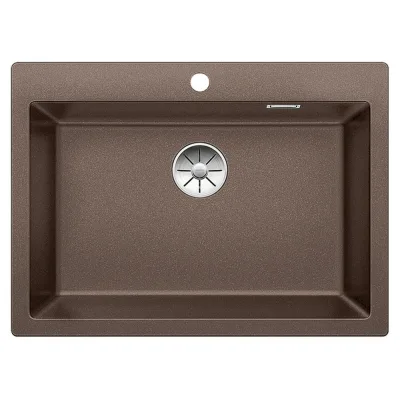 Blanco Lavello una vasca PLEON 8 1518344 finitura caffè da 70x51 cm - Sopratop