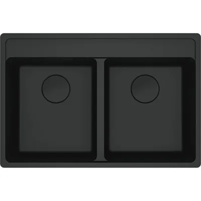 Franke: Lavello due vasche Vasche Sopratop Maris MRG 620-35-35 TL 114.0661.674 finitura fragranite black matt da 76x51 cm