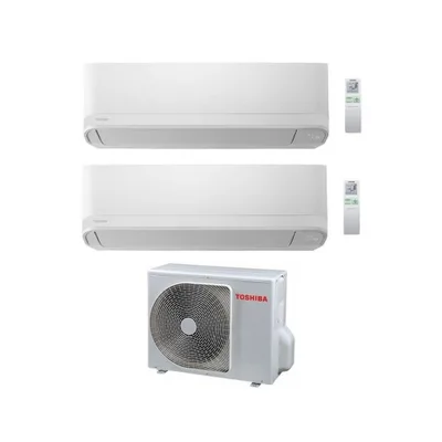 Climatizzatore Condizionatore Dual 7+10 Toshiba Mod Seiya Da 7000+10000 Btu Con Ras-2m14u2avg Gas R32 In A++ Wi Fi Ready