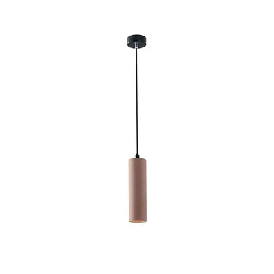 Lampadario a sospensione tubolare mattone in cemento naturale, lampadina GU10, 7x130x25cm