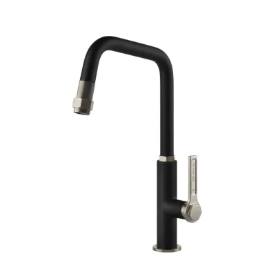 Gessi Miscelatore monocomando con doccetta estraibile Officine - Gessi 60053 599 finitura Finox / Matte Black - IN PROMOZIONE FINO AL 6/07