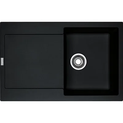 Franke: Lavello una vasca con gocciolatoio Maris MRG 611 114.0157.493 finitura fragranite nero da 78x50 cm