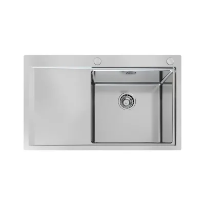 Foster Lavello una vasca con gocciolatoio a sinistra 1250 051 finitura acciaio inox da 86x52 cm