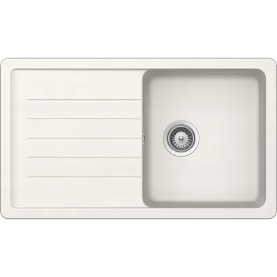 Schock Lavello una vasca con gocciolatoio TOLEDO D100 TOLD100A99 finitura bianco puro da 86x50 cm