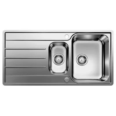 Blanco | Lavello una vasca con vaschetta e gocciolatoio LEMIS 6 S-IF 1523033 in acciaio inox da 100x50 cm - Sopratop/Filotop