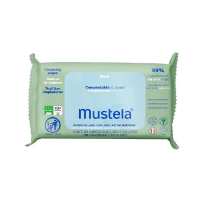 MUSTELA SALVIETTE COMPOSTABILI PROFUMATE 60 PEZZI