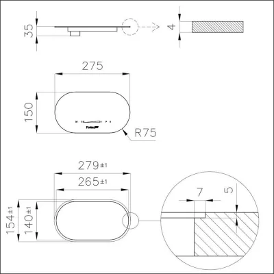 Foster Modulo touch control per 2 zone 7368 020 in vetroceramica nero da 28 cm