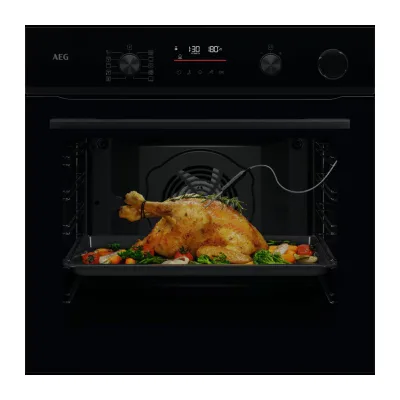 PRONTA CONSEGNA - AEG Forno a vapore SenseCook con SteamCrisp pirolitico da incasso NBR 6P531 SB finitura nero lucido da 60 cm