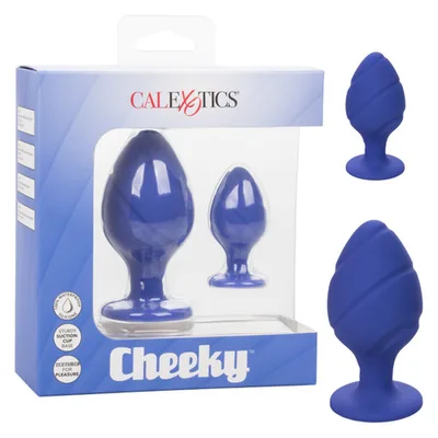 Set 2 plug anali silicone texture ventosa base sicura sex toy waterproof