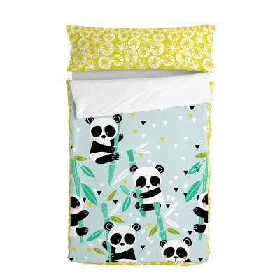 Copripiumone a sacco con Piumone HappyFriday Moshi Moshi Panda Garden Blue Azzurro 42 x 20 x 50 cm