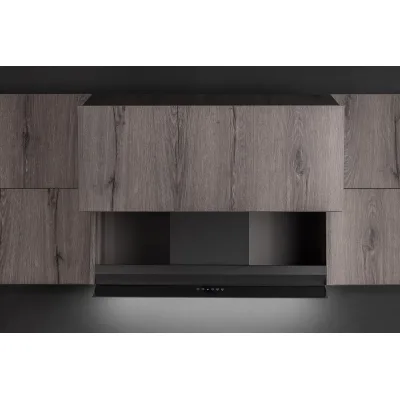 Airone Cappa da incasso Donizetti Professional finitura nero opaco con frontalino in vetro nero da 90 cm