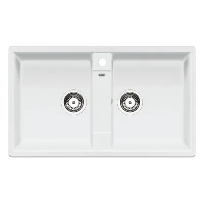 Blanco Lavello due vasche SONA 9 1536678 finitura bianco da 86x50 cm - Sopratop
