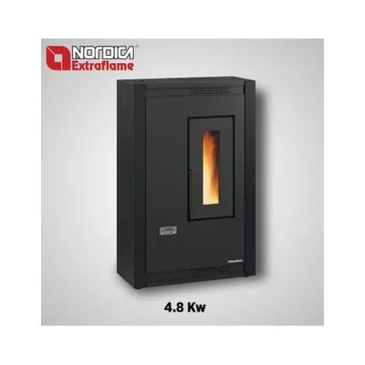 Stufa A Pellet La Nordica Modello Luisella Da 4.4 Kw Di Colore: Bordeaux Cod: 94784