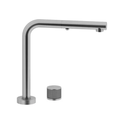 Schock Miscelatore a scomparsa con comando remoto e doccetta AQUADOUBLE UP&DOWN CON DOCCIA SXDOUBS90 finitura inox ottico