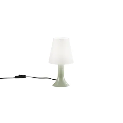 Lampada da tavolo verde con lumetto e diffusore in PC, 1 luce E14, 13x24.5cm
