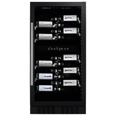 Dunavox Cantina vino a incasso o a libera installazione Grande-58 DX-58.258DB finitura full glass nero da 59.5 cm