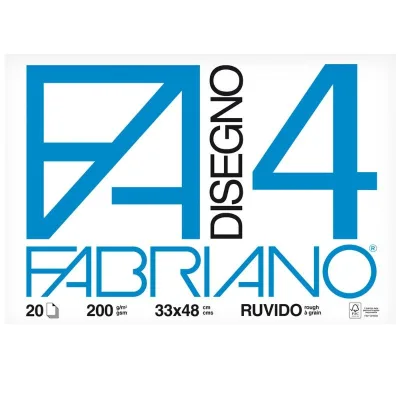 Album da Disegno Fabriano 4 Fogli 33x48 cm Bianchi Ruvido  200 gr