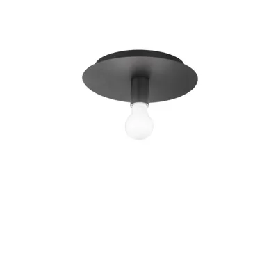 Plafoniera minimalista in metallo nero, lampadina E27, 25x8.6cm