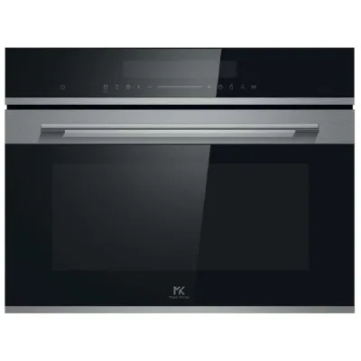 Master Kitchen Forno compatto multifunzione combinato a vapore MKO 45509 CS ED BK finitura vetro nero da 60 cm