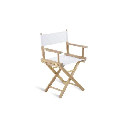 Unopiù Poltroncina pieghevole GINGER con struttura in teak e telo in tessuto plastico bianco - IN PROMOZIONE FINO AL 6/07