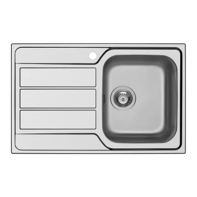Schock Lavello una vasca con gocciolatoio a sinistra MASTER D100 S MASTD100SDX finitura inox spazzolato da 79x50 cm