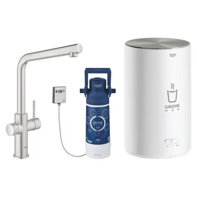 Grohe Miscelatore e boiler taglia M Red Duo 30327DC1 finitura super steeel