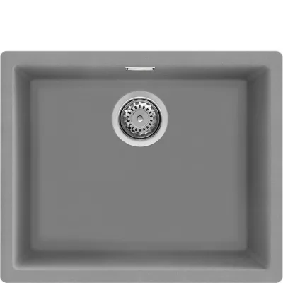 PRONTA CONSEGNA - Smeg S Lavello una vasca VZP56CT finitura cemento da 55.6x45.6 cm - Sopratop/Sottotop