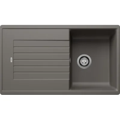 Blanco | Lavello una vasca con gocciolatoio ZIA 45 SL 1527384 finitura grigio vulcano da 86x50 cm - Sopratop
