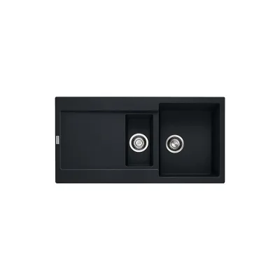 Franke: Lavello una vasca con vaschetta e gocciolatoio Maris MRG 651 114.0630.885 finitura fragranite black matt da 97x50 cm
