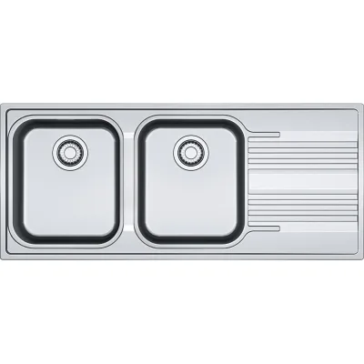 Franke: Lavello due vasche con gocciolatoio destro da incasso SRX 621 101.0356.893 in acciaio inox da 116 cm