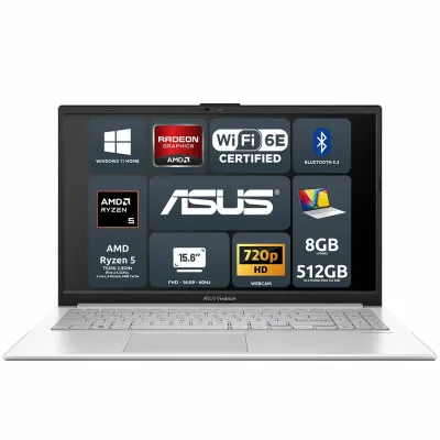 ASUS Vivobook Go 15 E1504FA-BQ2418W AMD Ryzen 5 7520U 8GB AMD Radeon Graphics SSD 512GB 15,6'' FHD Win11
