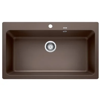 Blanco | Lavello una vasca NAYA XL 9 1521820 finitura caffè da 86x51 cm - Sopratop