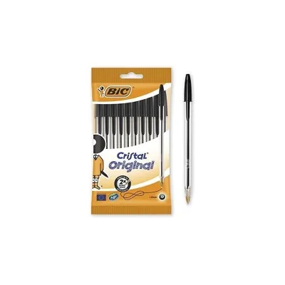 Bic Cristal Original Conf. 10 penne Punta tonda 1mm Linea 0,4mm NERO 830864